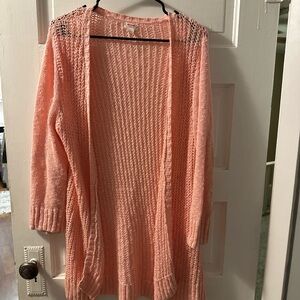 Mossimo Supply Co. Coral Open-Front Cardigan
